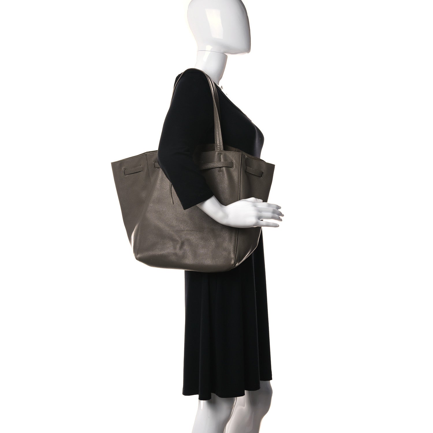Celine Soft Grained Calfskin Small Belt Cabas Phantom Taupe 2 of 27