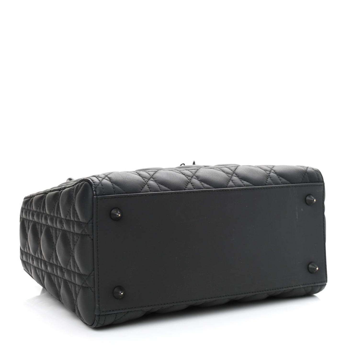 Ultra Matte Calfskin Cannage Medium Lady Dior Black