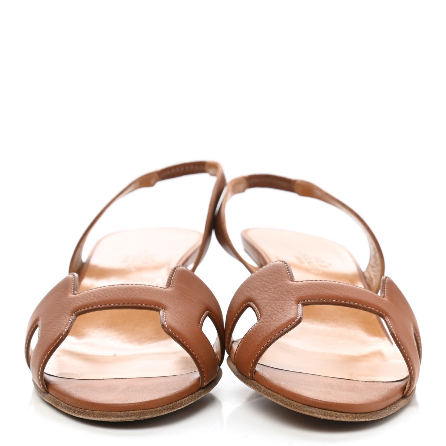Calfskin Ottomane Slingback Sandals 37.5 Gold