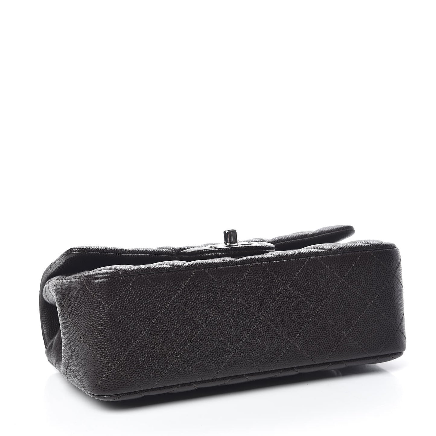 Caviar Quilted Mini Rectangular Flap Dark Brown