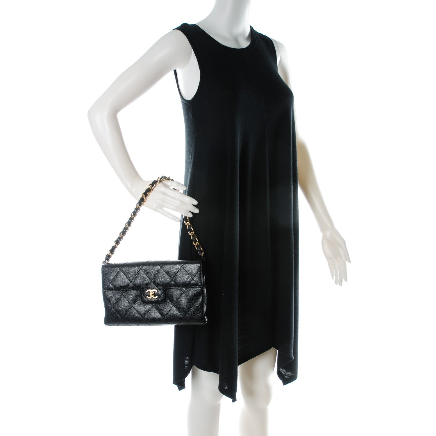 Chanel Caviar Quilted Medium Single Flap Black 2 of 8