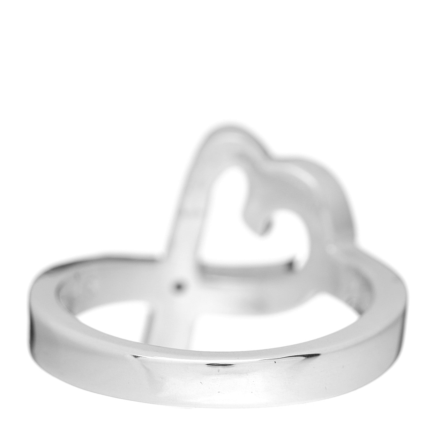 Tiffany Sterling Silver Paloma Picasso Diamond Loving Heart Ring 52 6 3 of 4