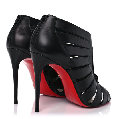 Christian Louboutin Calfskin Toot Mignonne 100 Cutout Booties 38.5 Black 4 of 9