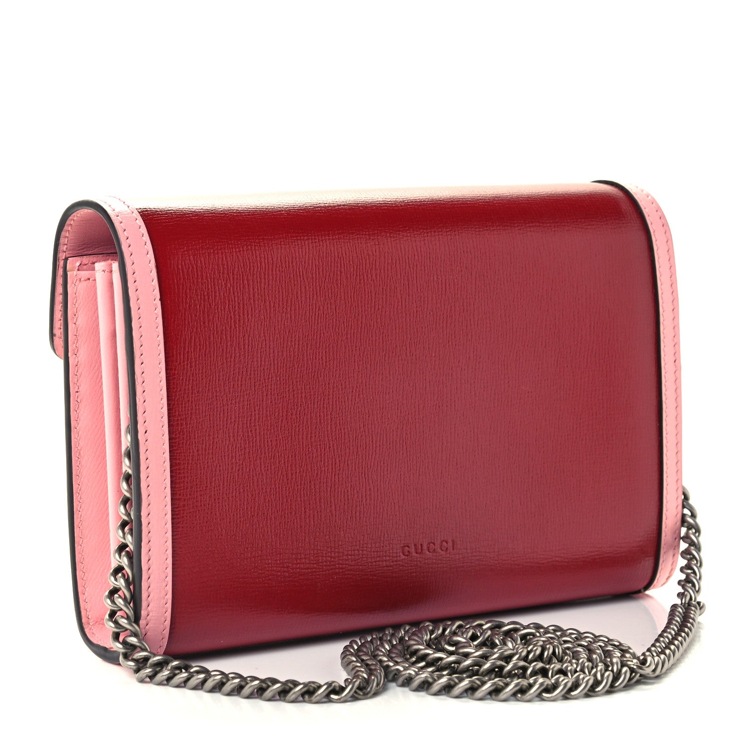 Gucci Azalea Calfskin Enamel Mini Dionysus Chain Wallet New Cherry Red Wild Rose Off White 3 of 12