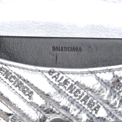Balenciaga Calfskin Logo Matelasse M BB Round Shoulder Bag Silver 12 of 13