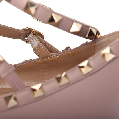 Valentino Garavani Calfskin Nappa Rockstud Cage Ballerina Flats 38.5 Poudre 11 of 11