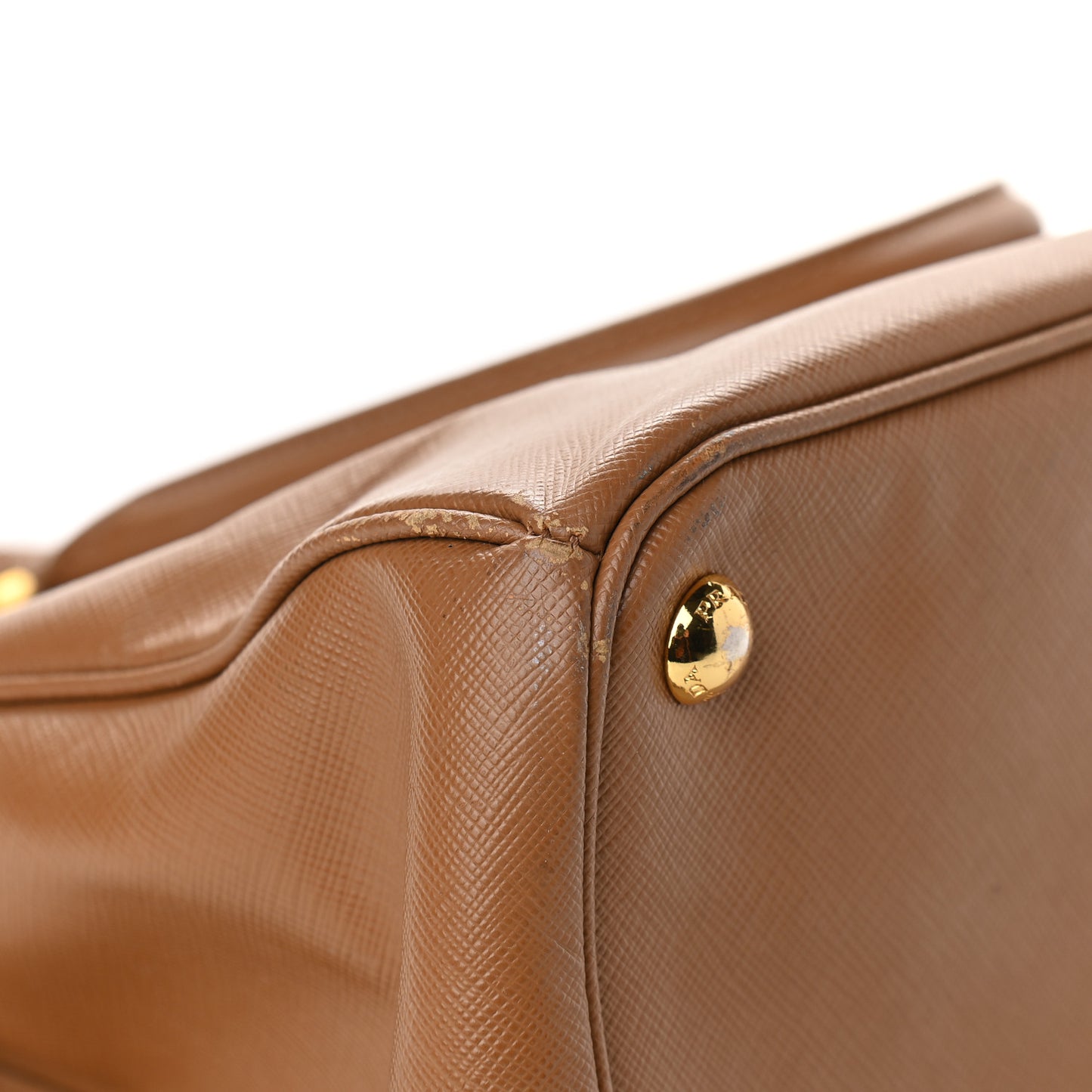 Saffiano Large Galleria Double Zip Tote Caramel