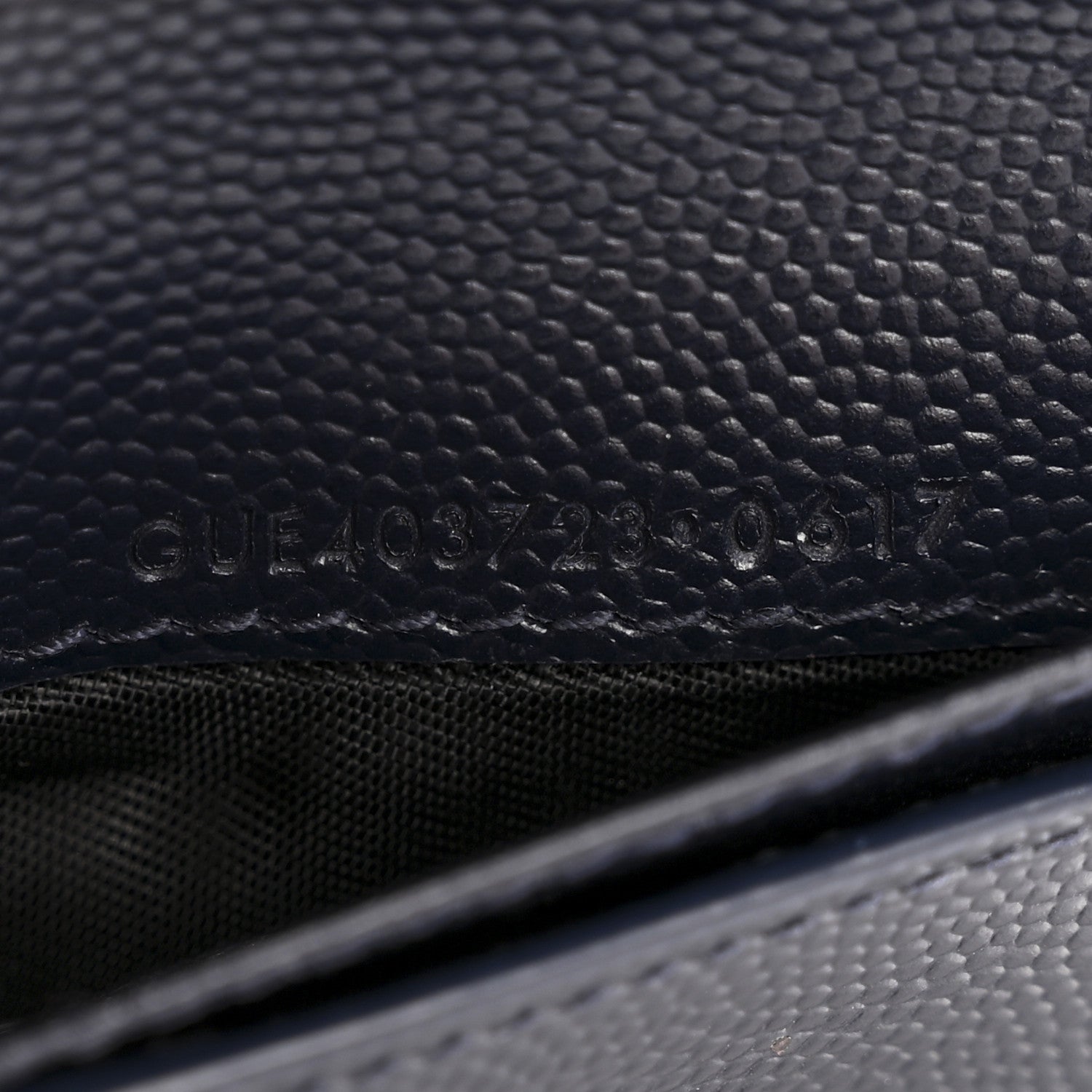 Saint Laurent Grain De Poudre Matelasse Chevron Monogram Compact Zip Around Wallet Deep Marine 7 of 11