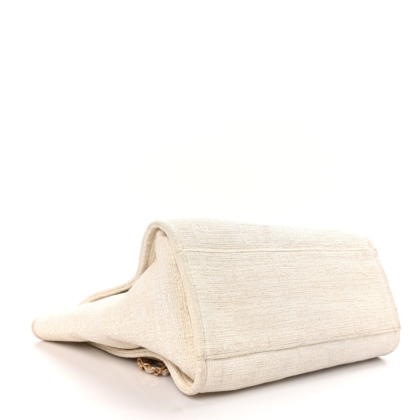 Mixed Fibers Calfskin Medium Deauville Tote Light Beige