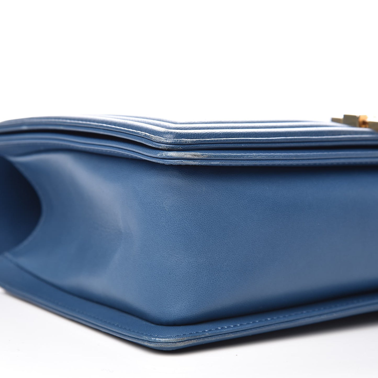 Lambskin Quilted New Medium Boy Flap Blue