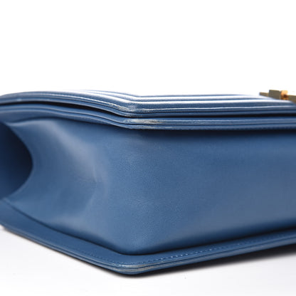 Chanel Lambskin Quilted New Medium Boy Flap Blue 9 of 12