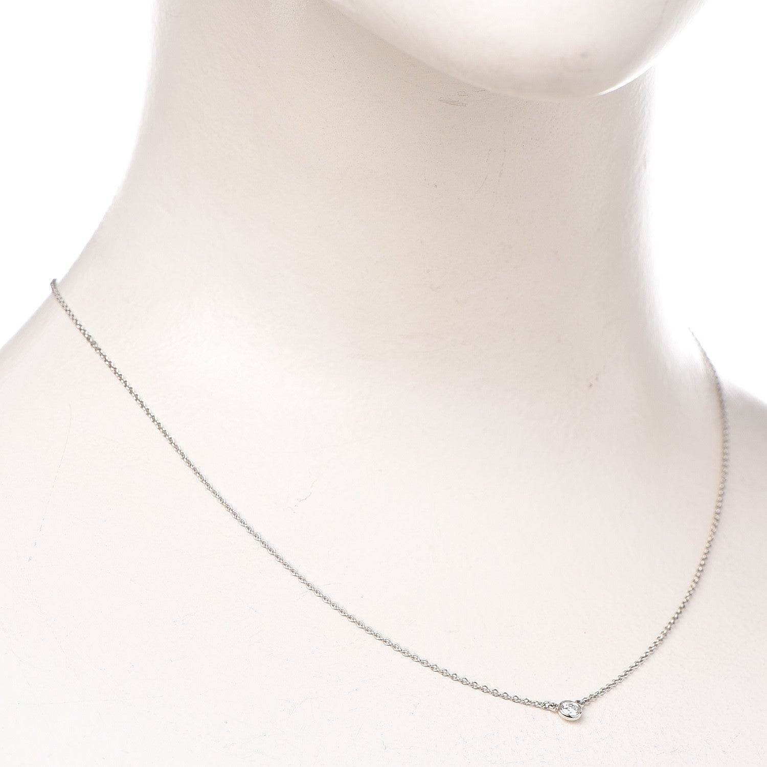 Tiffany Platinum Diamond .08ct Elsa Peretti Diamonds by the Yard Pendant Necklace 2 of 8