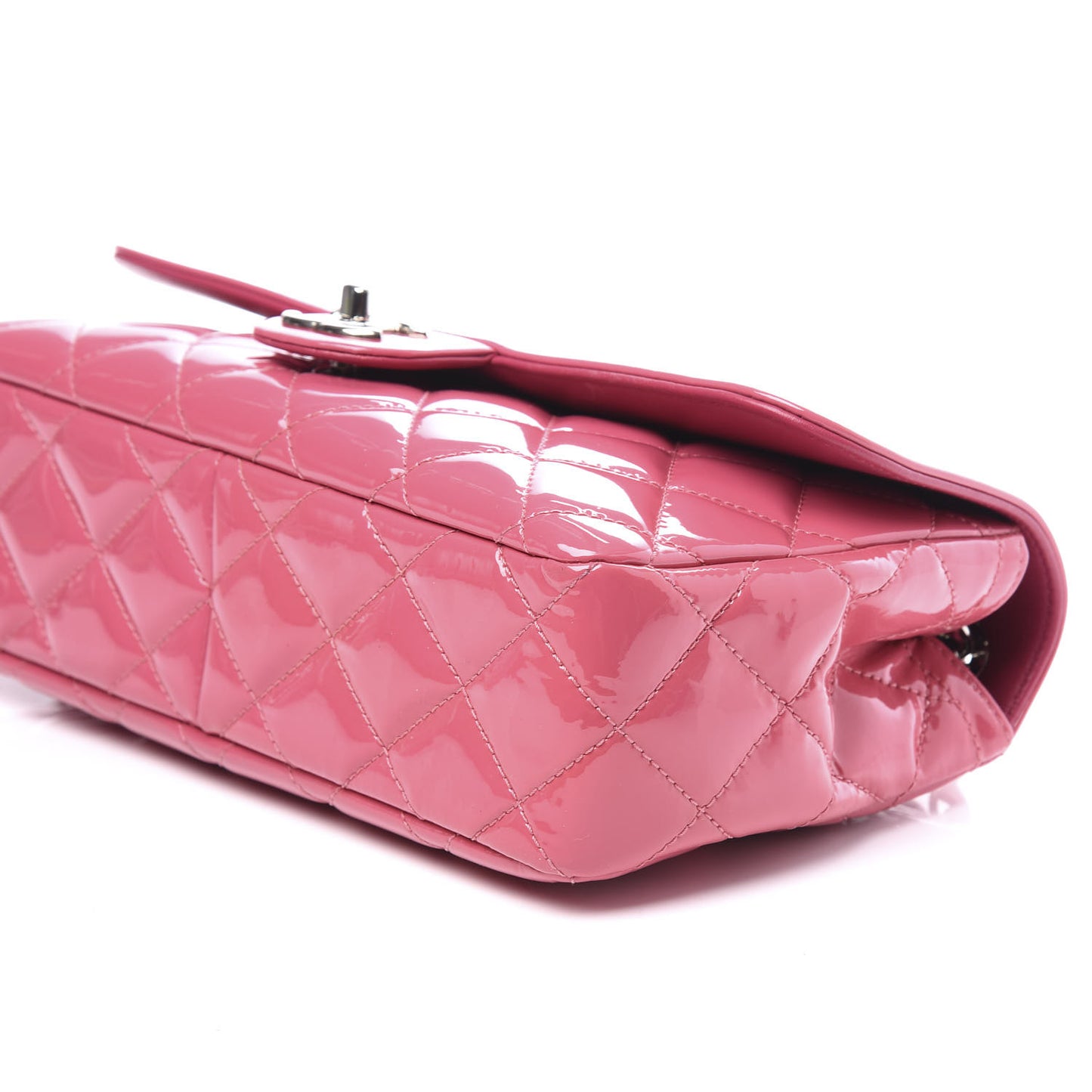 Patent Quilted Large Coco Shine Flap Pink