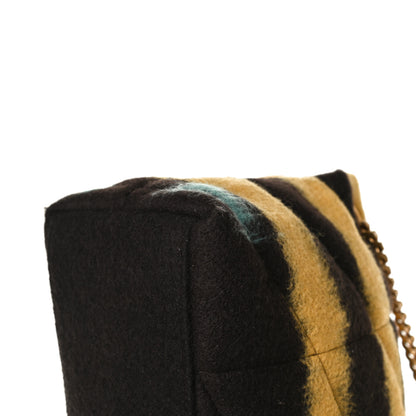 Saint Laurent Tie Dye Wool Quilted Small Loulou Puffer Monogram Chain Satchel Yellow Pacific Blue Dark Pecan 13 of 21