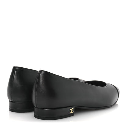 Chanel Lambskin Cap Toe CC Uniform Pumps 36 Black 5 of 11