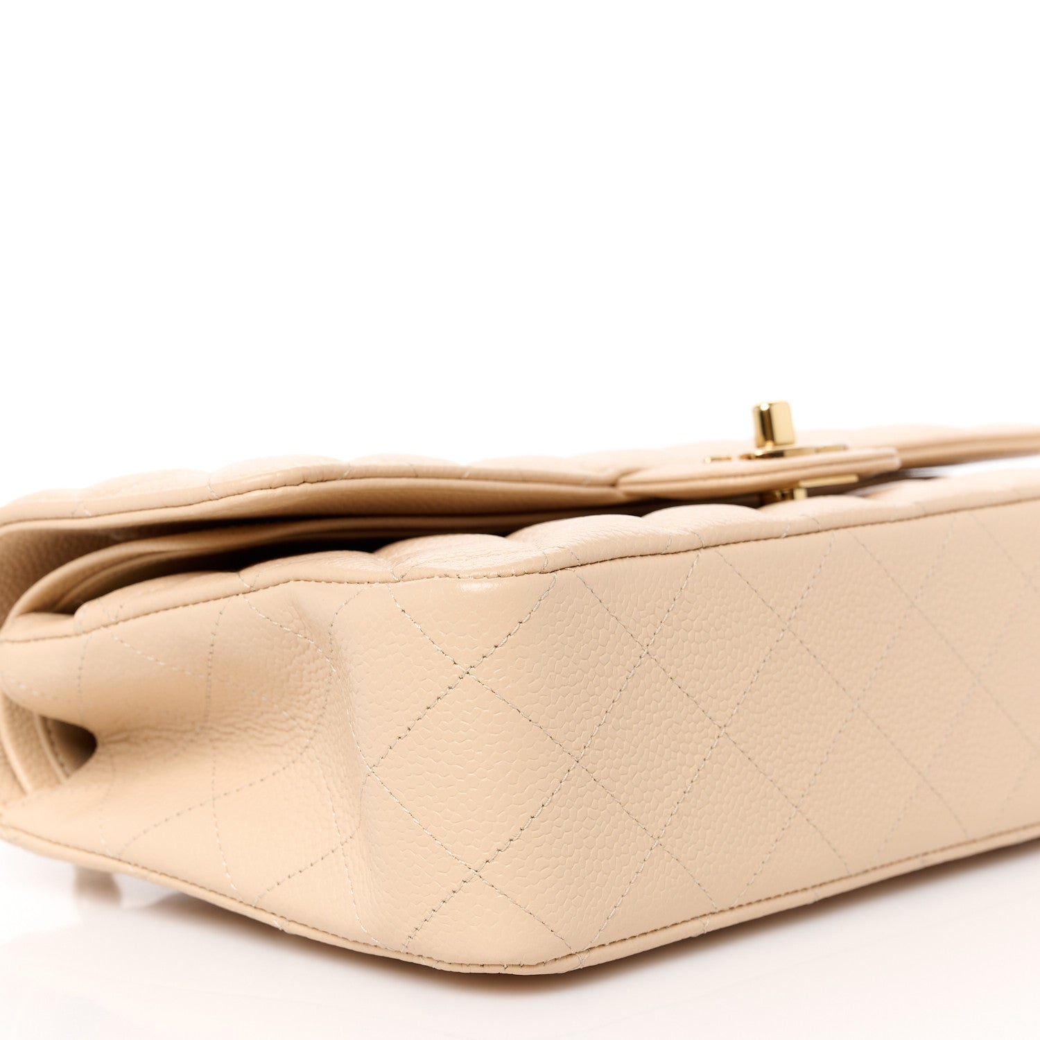 Chanel Caviar Quilted Medium Double Flap Beige 10 of 12