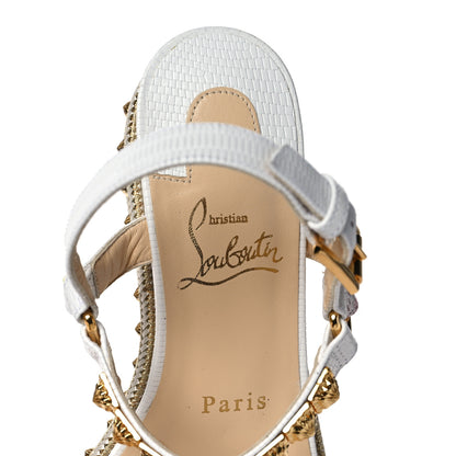 Christian Louboutin Calfskin Zarli Pyraclou 60 Platform Sandals 36 White 7 of 8