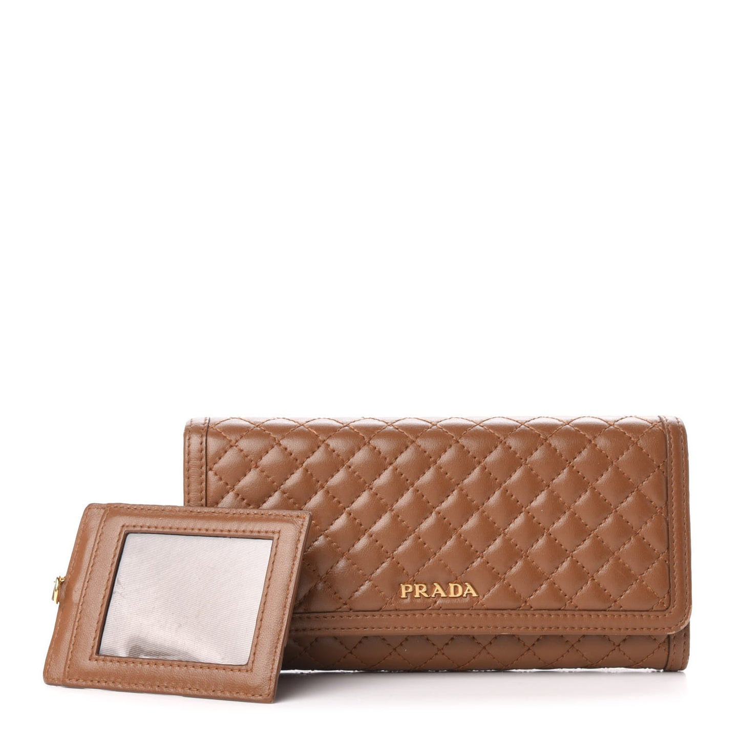 Soft Calf Quilted Continental Flap Wallet Cannella