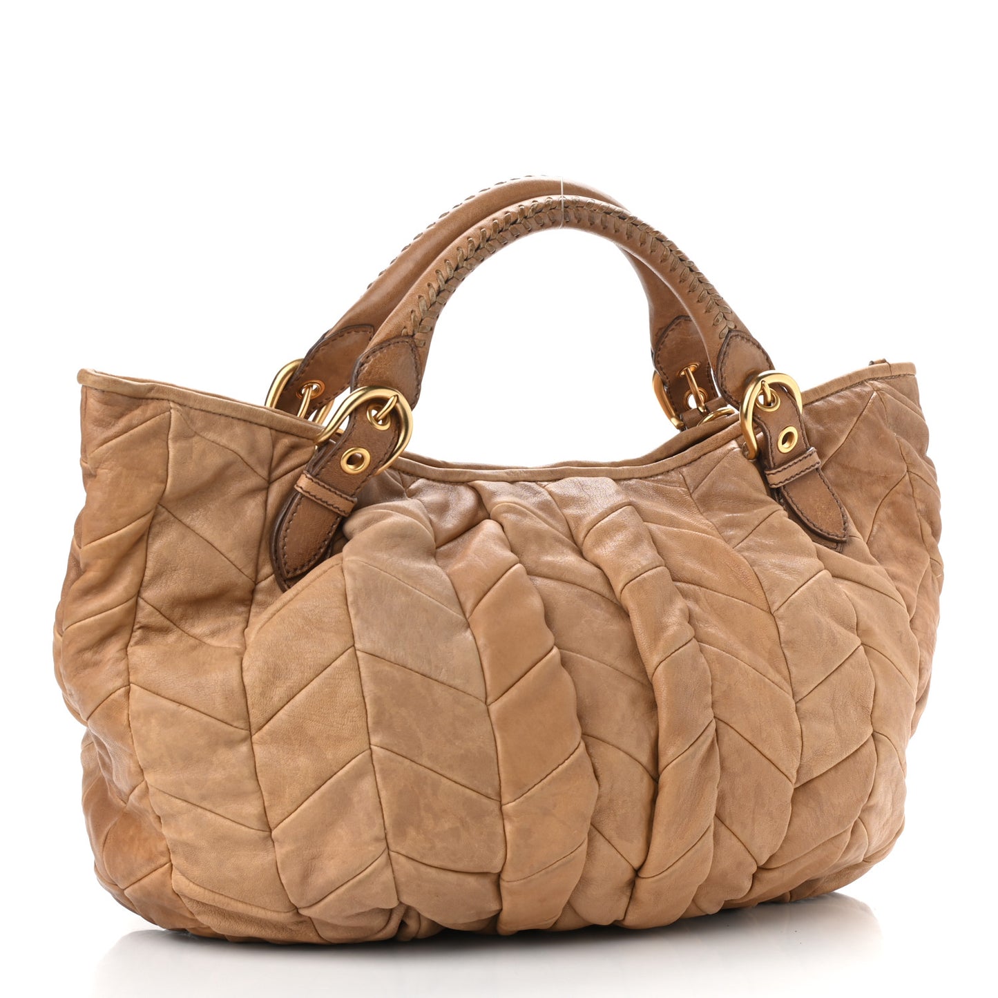 Nappa Large Patchwork Tote Cammello