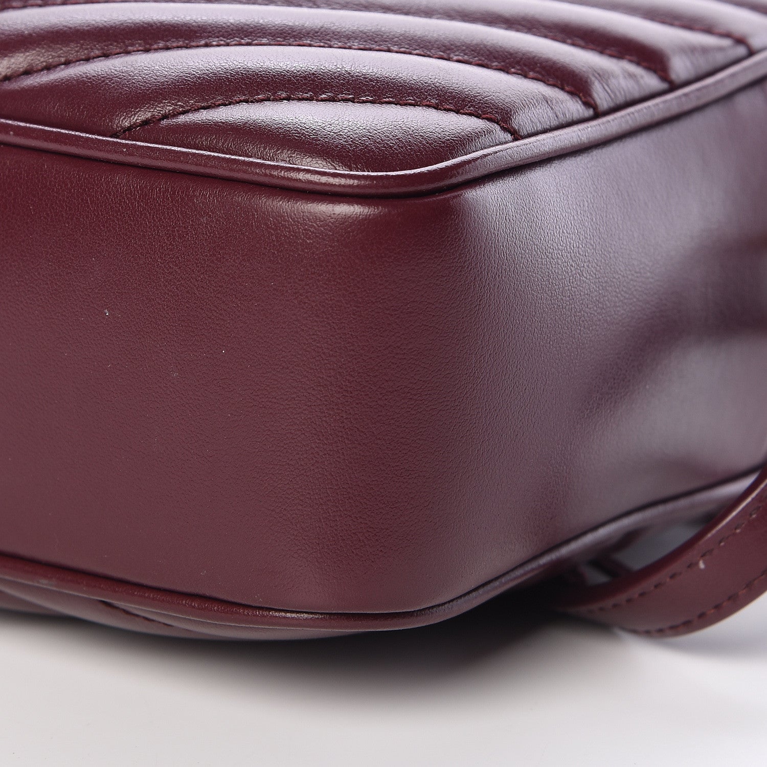 Saint Laurent Calfskin Matelasse Monogram Lou Camera Bag Dark Legion Red 9 of 10
