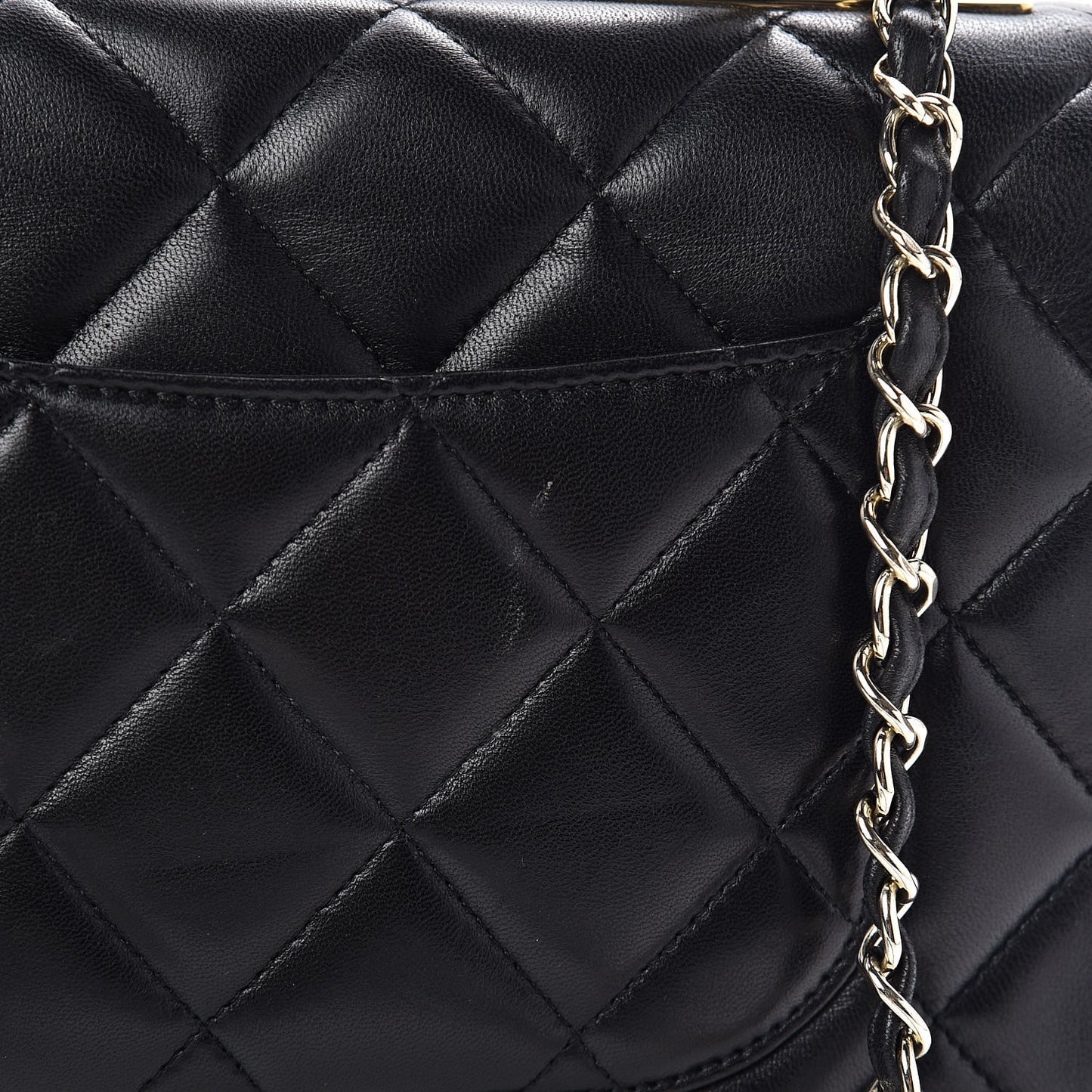 Lambskin Quilted Small Trendy CC Dual Handle Flap Bag Black