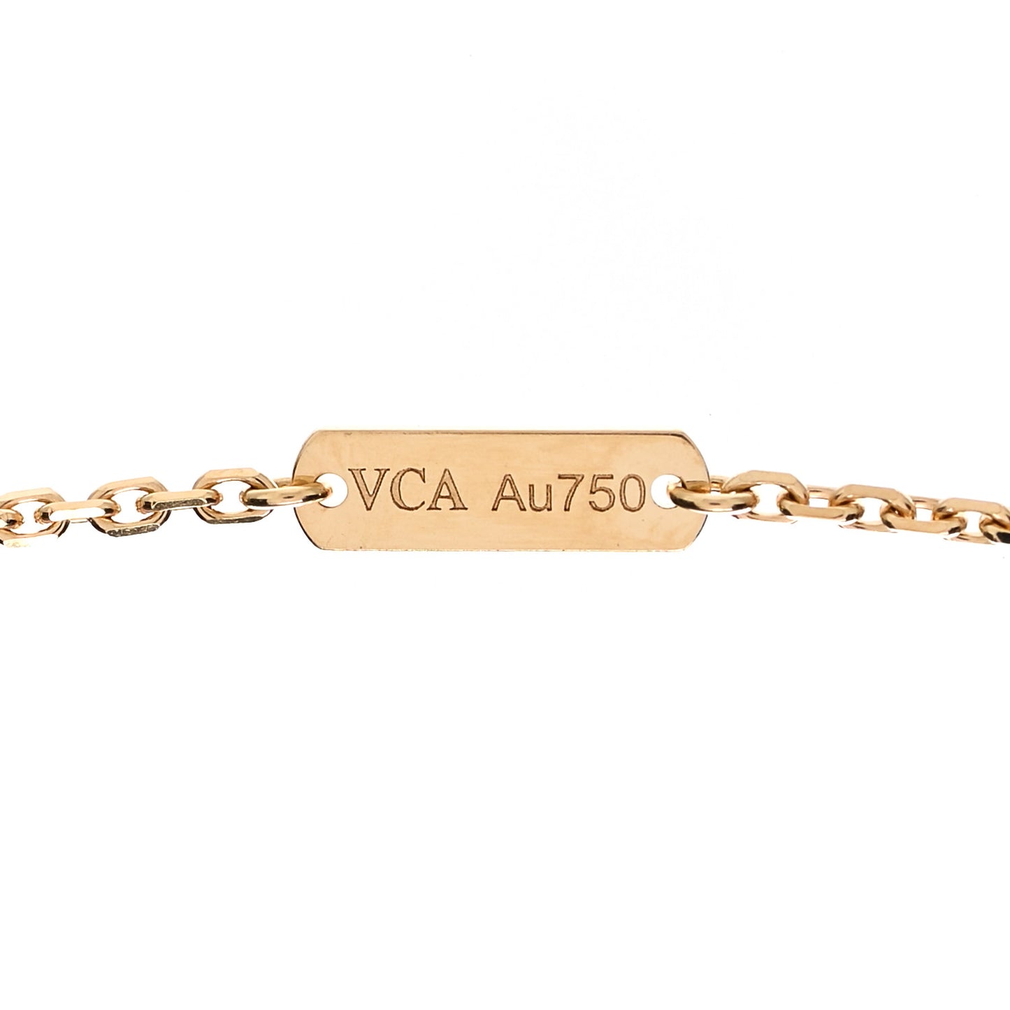 18K Yellow Gold Mother of Pearl Vintage Alhambra Pendant Necklace
