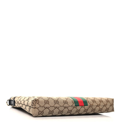 Gucci GG Monogram Web Flat Messenger Bag Black 4 of 12