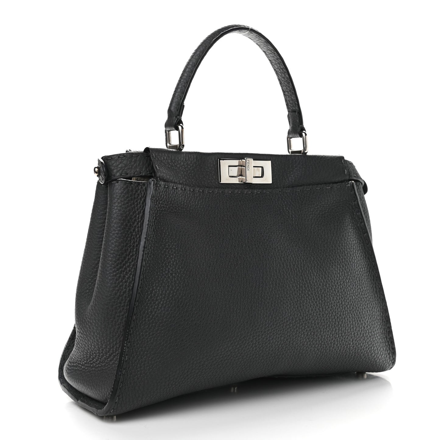 Cuoio Romano Selleria Bi-Color Medium Peekaboo Iconic Satchel Asfalto Latte