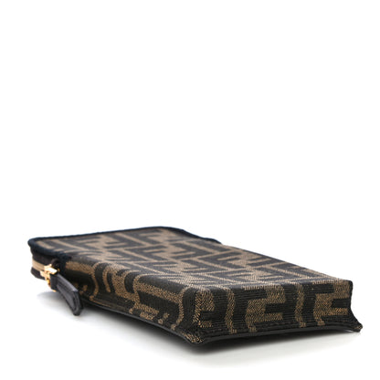Fendi Fabric Jacquard FF 1974 Cell Pocket Strap You Case Tobacco Moro Black 4 of 12