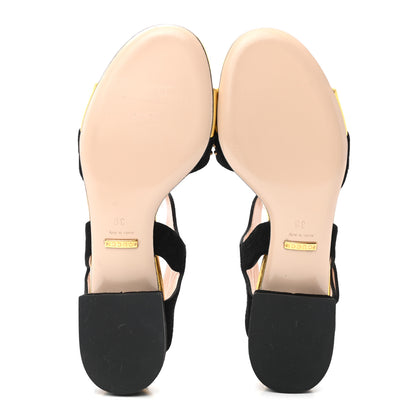 Gucci Metallic Nappa Suede Tiger Head Sandals 36 Black Gold 5 of 8