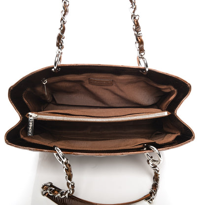 Chanel Metallic Patent Quilted Grand Shopping Tote GST Bronze 5 of 11