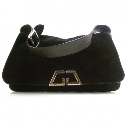 Gucci Suede G Square Medium Shoulder Bag Black 1 of 9