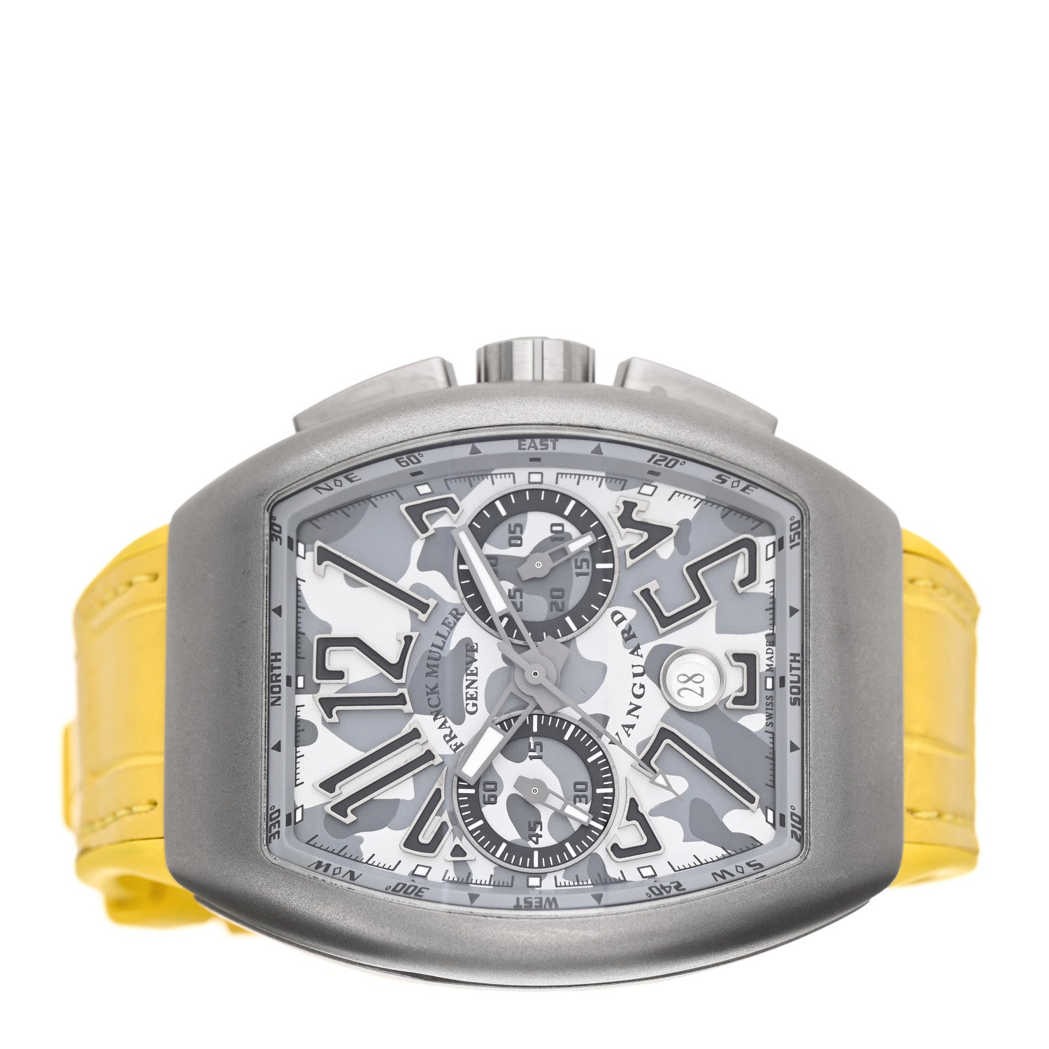 Franck Muller Titanium Alligator 45mm Vanguard Chronograph Camo Automatic Watch Yellow V45CCDT 3 of 5