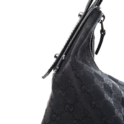 Gucci Monogram Medium Horsebit Chain Hobo Black 8 of 8