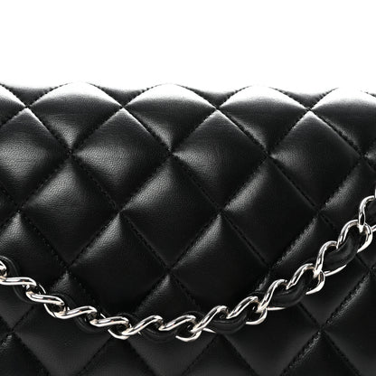 Chanel Lambskin Quilted Jumbo Double Flap Black 8 of 11