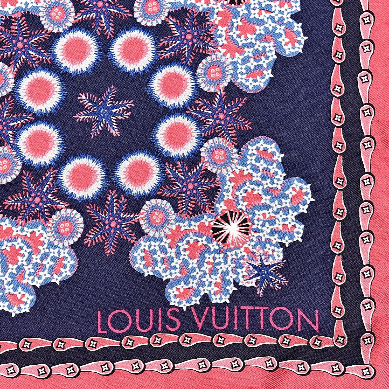 Louis Vuitton Silk Shawl Navy 3 of 5