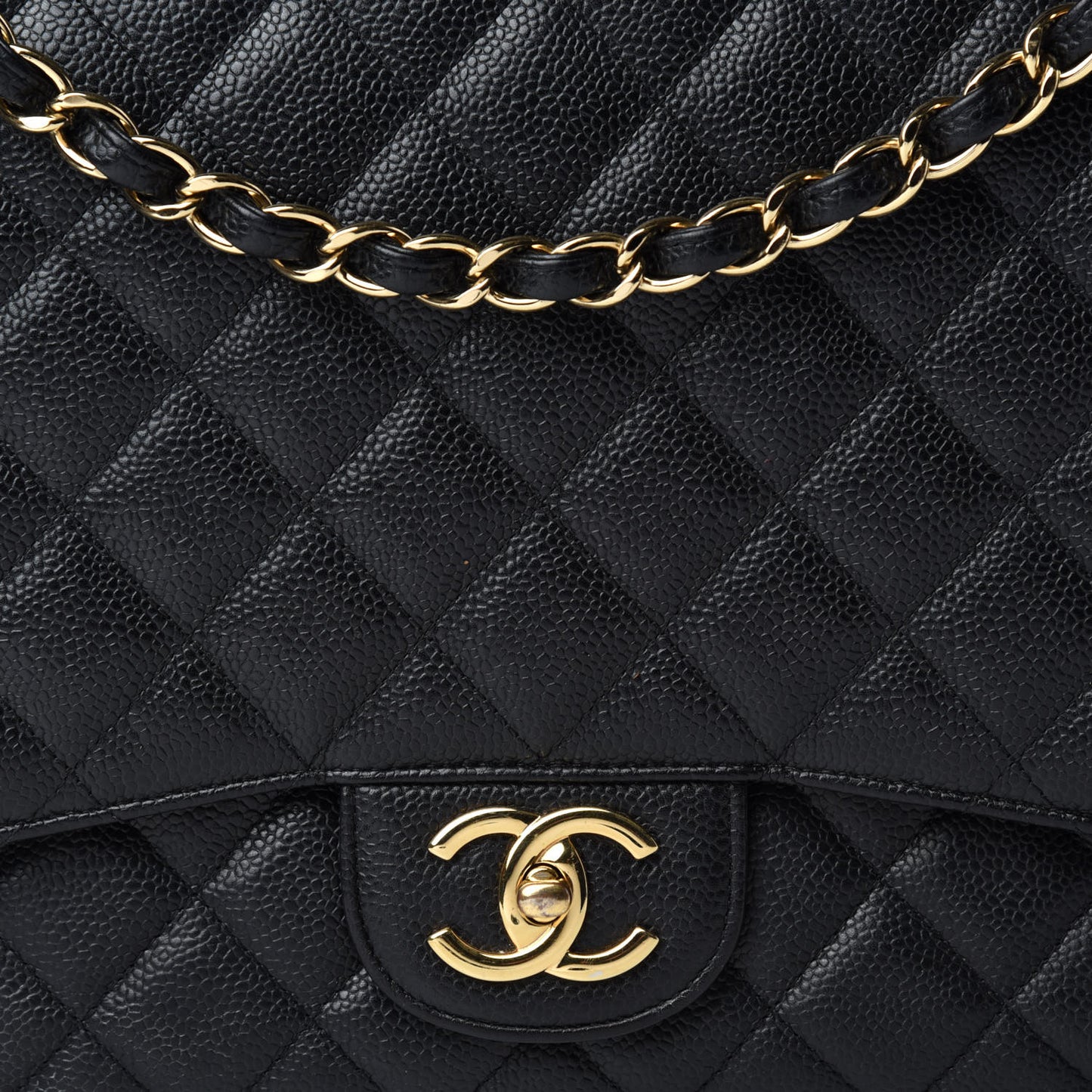Caviar Quilted Maxi Double Flap Black