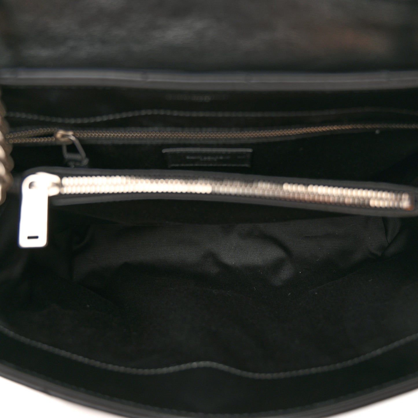 Calfskin Y Quilted Monogram Medium Loulou Chain Satchel Black