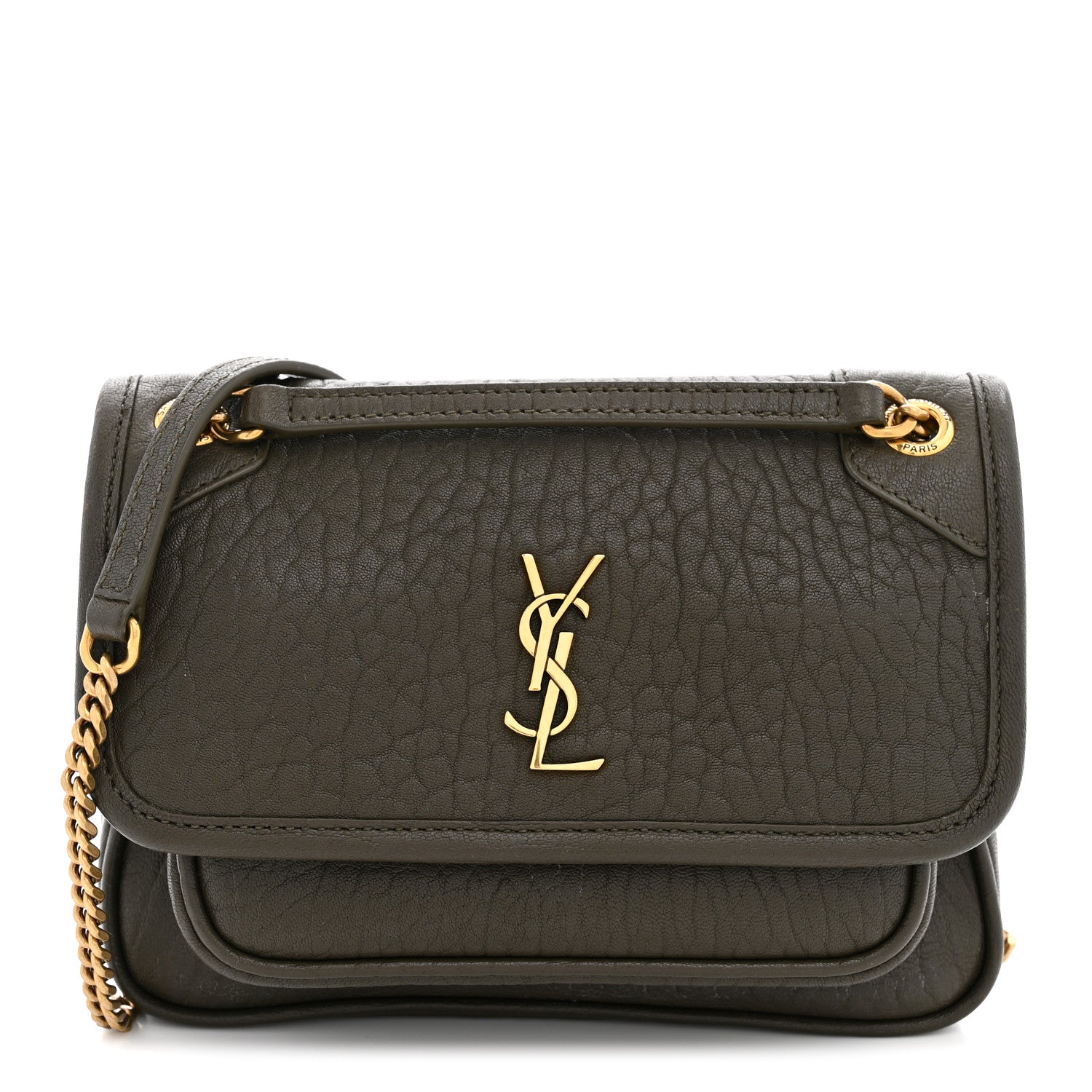 Saint Laurent Grained Lambskin Monogram Mini Niki Chain Satchel Light Musk 1 of 11