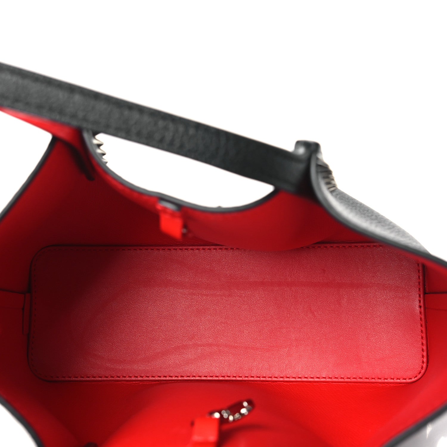 Christian Louboutin Calfskin Spiked Mini Cabarock Shopper Tote Black 5 of 10