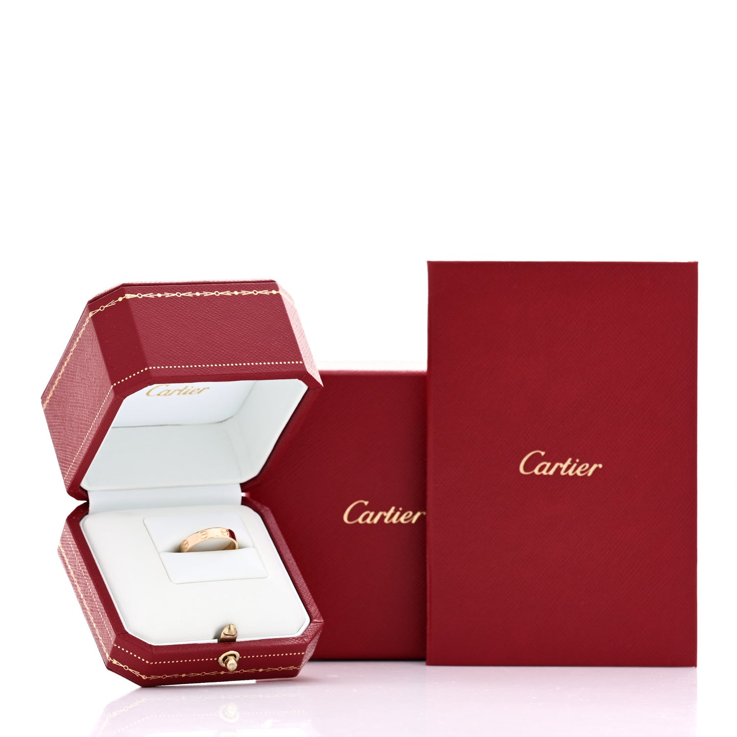 18K Yellow Gold 3.5mm LOVE Wedding Band Ring 48 4.5