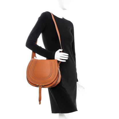 Chloe Calfskin Medium Marcie Round Crossbody Bag Tan 2 of 7