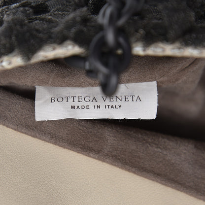 Bottega Veneta Snakeskin Metal Mesh Intrecciato Small Handbag Black 8 of 9