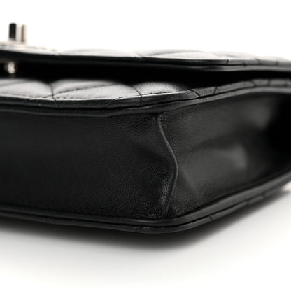 Chanel Lambskin Quilted Metal Top Handle Wallet On Chain WOC Black 11 of 13