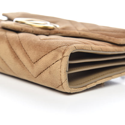Gucci Velvet Matelasse GG Marmont Chain Wallet Taupe 9 of 11
