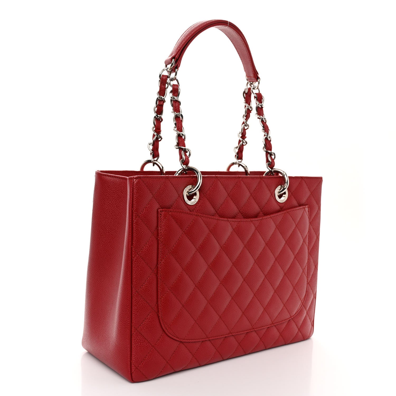 Chanel Caviar Quilted Grand Shopping Tote GST Red 3 of 10