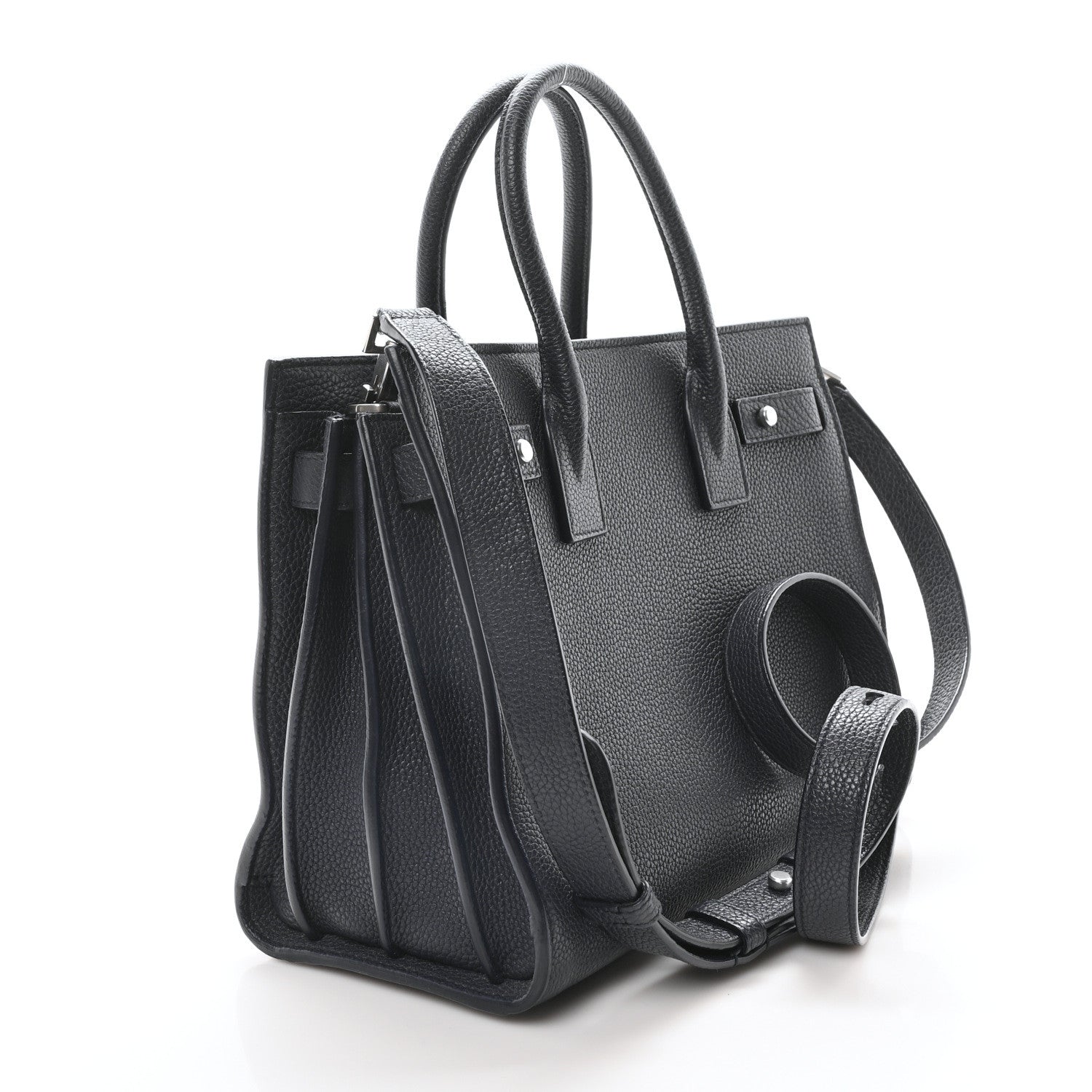 Saint Laurent Grained Calfskin Baby Supple Sac De Jour Navy 3 of 10