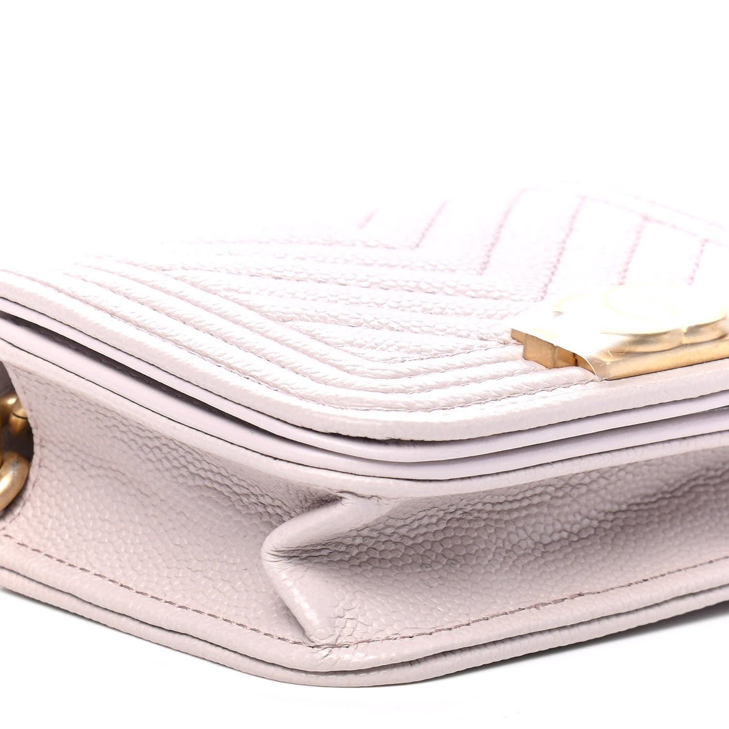 Chanel Caviar Chevron Boy Flap Waist Belt Bag Light Purple 8 of 9