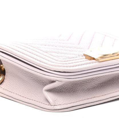 Chanel Caviar Chevron Boy Flap Waist Belt Bag Light Purple 8 of 9