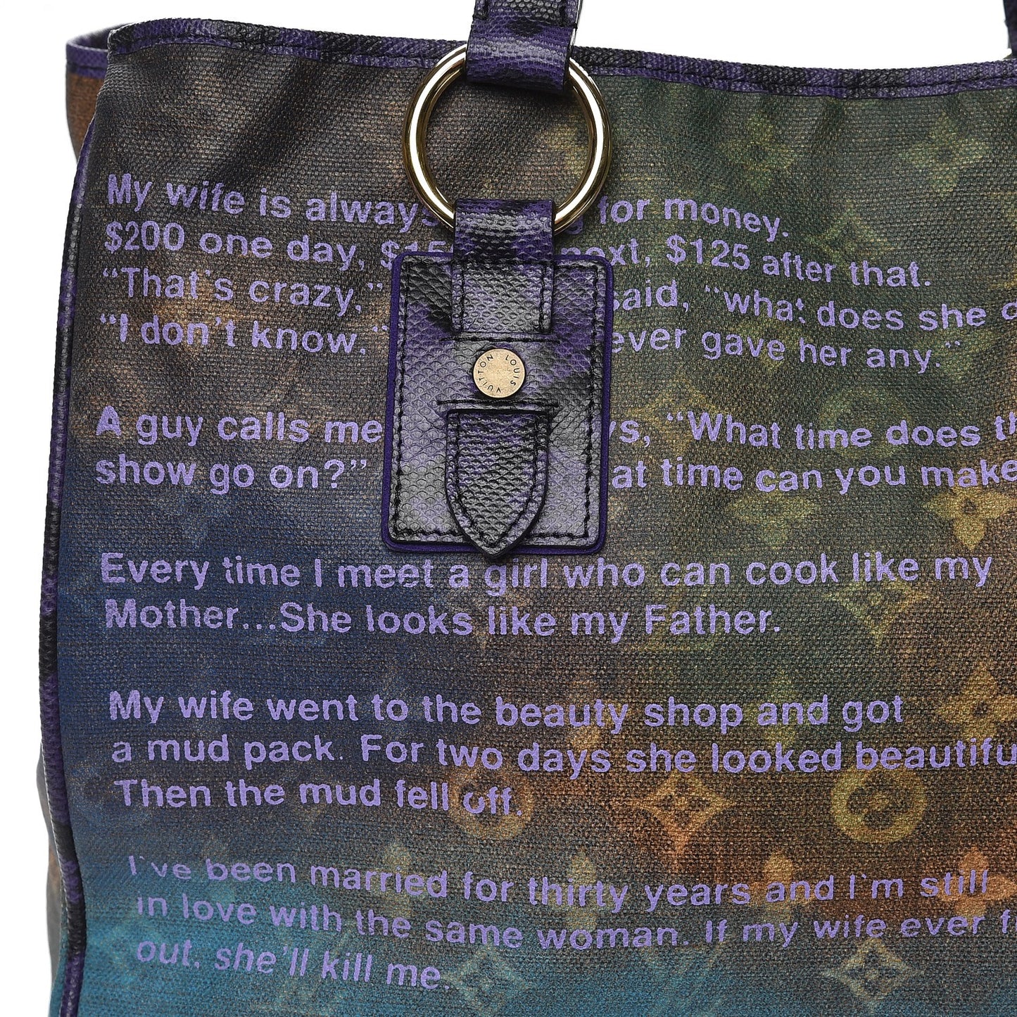 Monogram Karung Heartbreak Jokes Tote Violet